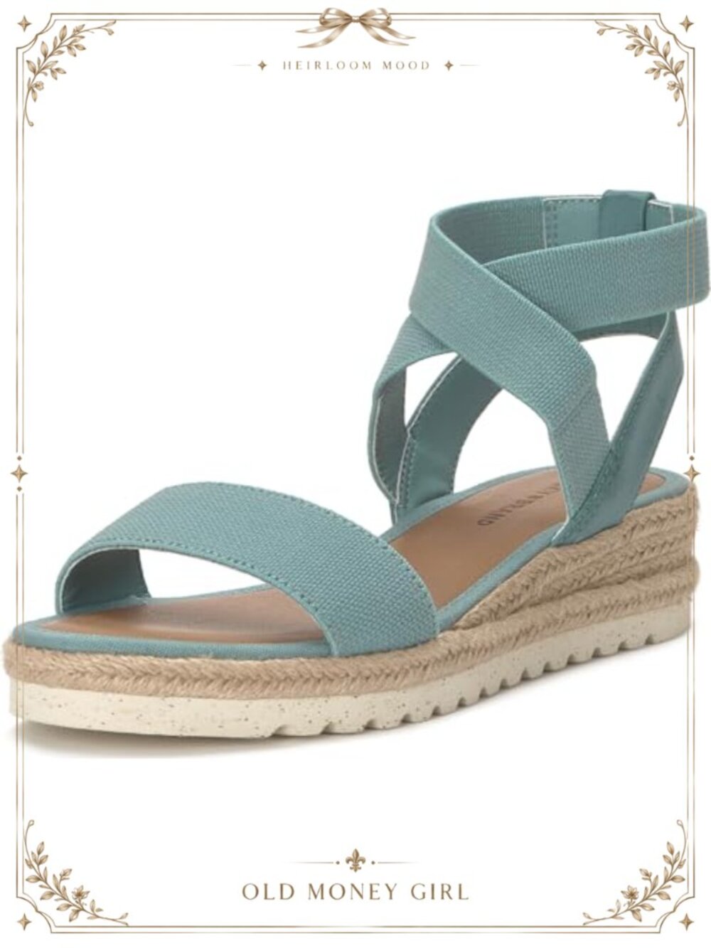 Jute Cotton Espadrille Wedge Sandals Open Toe Slip On